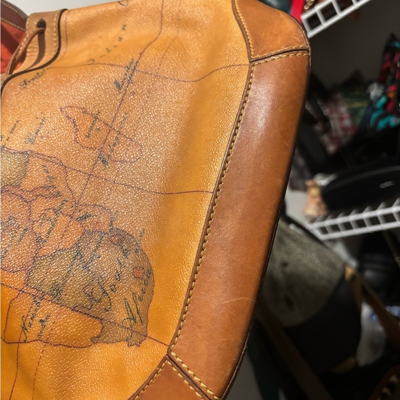 Vintage Map Print Drawstring Bucket Bag - Picture 9 of 9